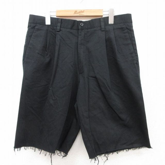 W34★古着 ドッカーズ ショート パンツ ショーツ メンズ コットン 黒 ブラック 25jul17 中古 ボトムス 短パン ショーパン ハーフ