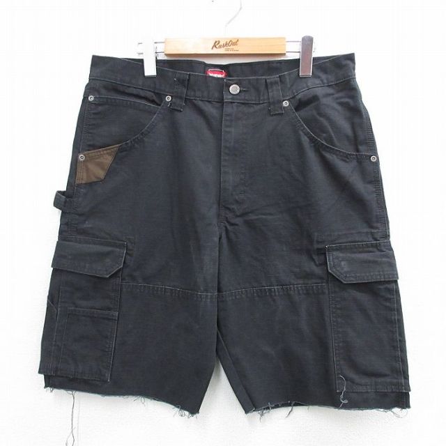 ラングラー W35 ショートカーゴパンツ リップストップ ブラック | 古着