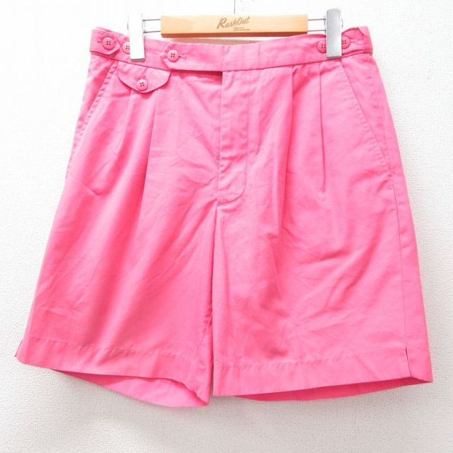 W31★古着 ショート パンツ ショーツ メンズ 90年代 90s ピンク 【spe】 25jul17 中古 ボトムス 短パン ショーパン ハーフ