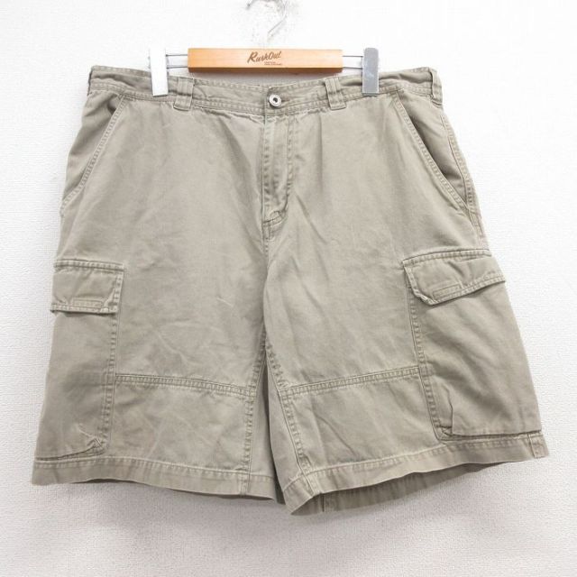 【50%OFF】W36★古着 コロンビア COLUMBIA ショート カーゴ パンツ ショーツ メンズ 00年代 00s コットン ベージュ カーキ 25jul18 中古 ボトムス 短パン ショーパン
