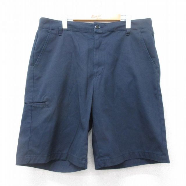 W38★古着 レッドキャップ ショート ワーク パンツ ショーツ メンズ 紺 ネイビー 25jul18 中古 ボトムス 短パン ショーパン