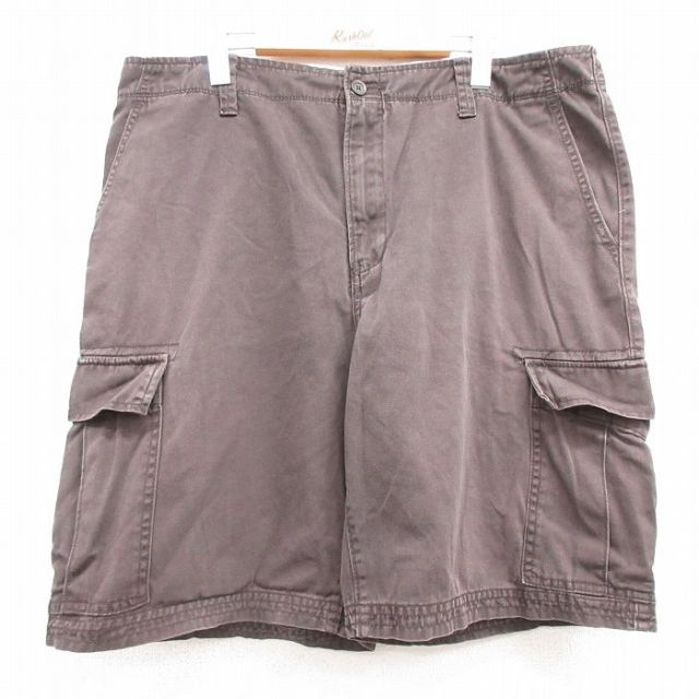 【50%OFF】W37★古着 ギャップ GAP ショート カーゴ パンツ ショーツ メンズ コットン 茶 ブラウン 25jul18 中古 ボトムス 短パン ショーパン
