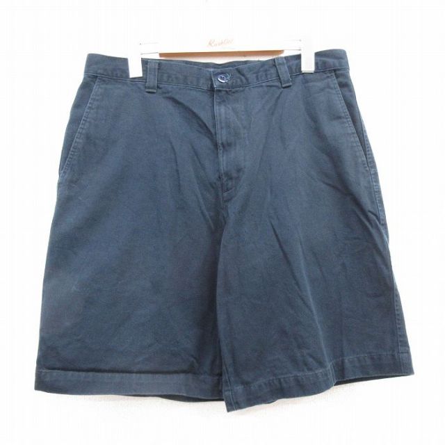 【50%OFF】W32★古着 ドッカーズ ショート パンツ ショーツ メンズ コットン 紺 ネイビー 25jul18 中古 ボトムス 短パン ショーパン ハーフ