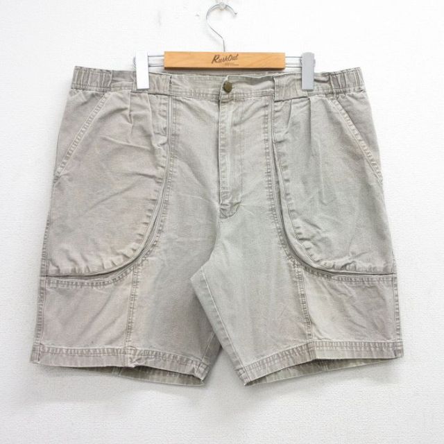 W39★古着 ショート ベイカー パンツ ショーツ メンズ 90年代 90s ベージュ系 カーキ 25jul23 中古 ボトムス 短パン ショーパン