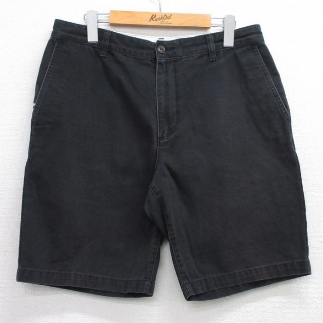 W33★古着 ドッカーズ ショート パンツ ショーツ メンズ コットン 黒 ブラック 25jul23 中古 ボトムス 短パン ショーパン ハーフ