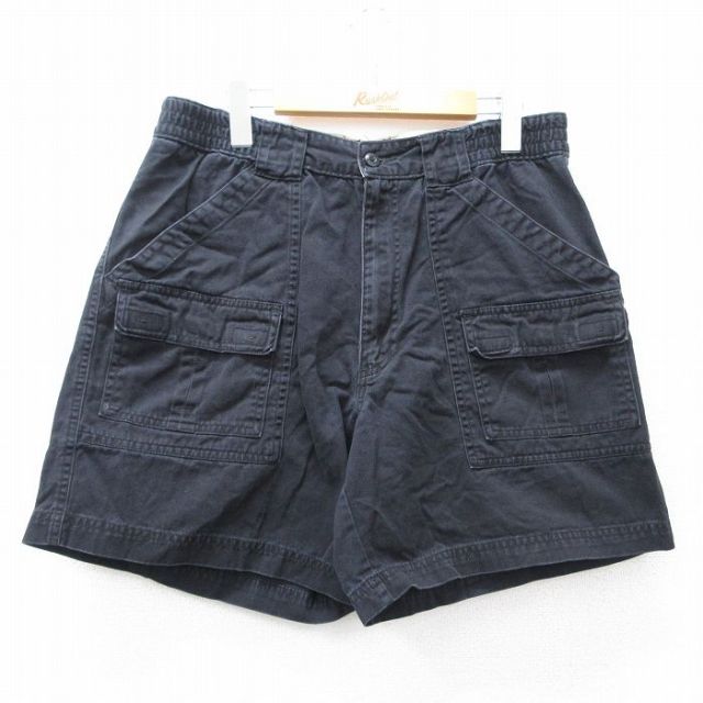 W33★古着 セントジョンズベイ ショート ブッシュ パンツ ショーツ メンズ コットン 黒 ブラック 25jul29 中古 ボトムス 短パン ショーパン