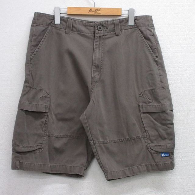 W36★古着 ショート カーゴ パンツ ショーツ メンズ コットン 茶 ブラウン 25jul30 中古 ボトムス 短パン ショーパン