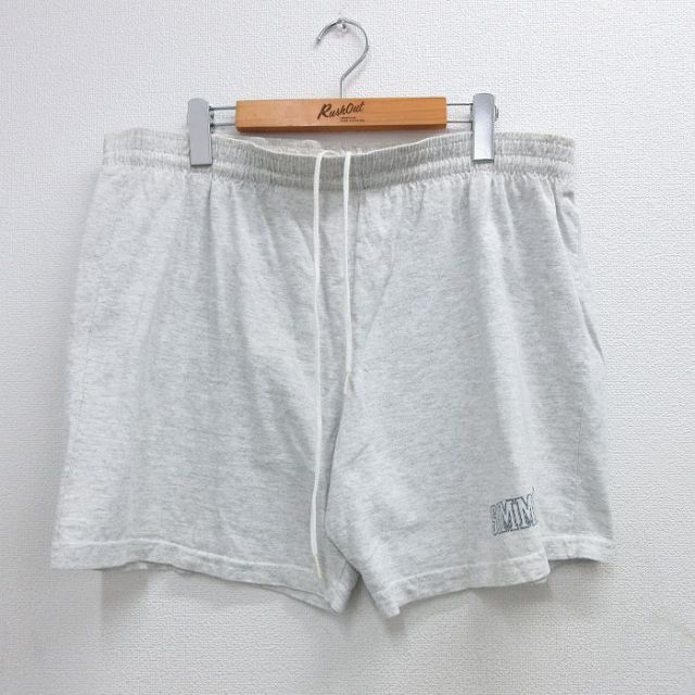W37★古着 ショート イージー パンツ ショーツ メンズ 90年代 90s SIMMONS コットン 薄グレー 霜降り 25aug02 中古 ボトムス 短パン ショーパン