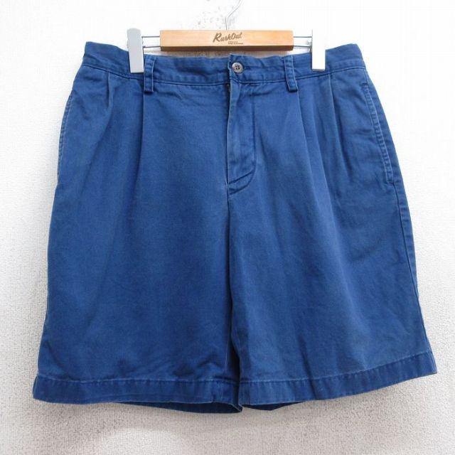 【50%OFF】W32★古着 ノーティカ NAUTICA ブランド チノ ショート パンツ ショーツ チノパン メンズ コットン 紺 ネイビー 25aug05 中古 ボトムス 短パン ショーパン ハーフ