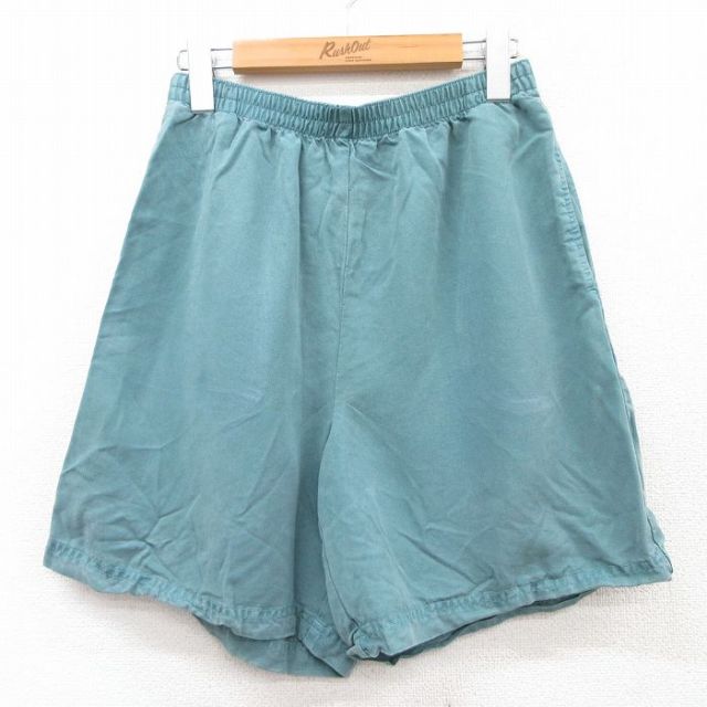 W29★古着 ショート パンツ ショーツ メンズ 青緑系 25aug05 中古 ボトムス 短パン ショーパン ハーフ