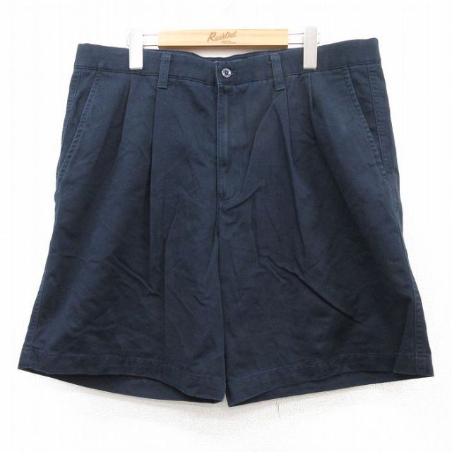 W38★古着 ドッカーズ ショート パンツ ショーツ メンズ コットン 紺 ネイビー 25aug05 中古 ボトムス 短パン ショーパン ハーフ