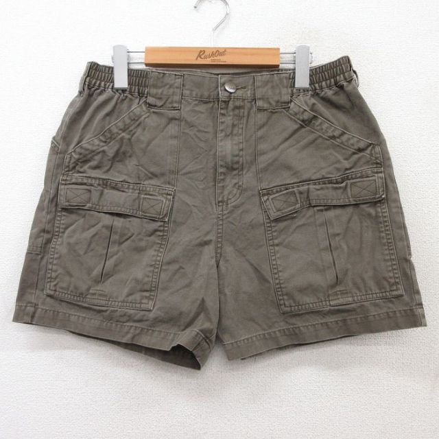 【20%OFF】W32★古着 カベラス ショート ブッシュ パンツ ショーツ メンズ ダック地 コットン 茶 ブラウン 25aug05 中古 ボトムス 短パン ショーパン