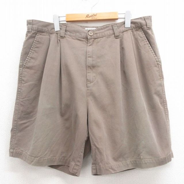 W39★古着 ベーシックエディションズ ショート パンツ ショーツ メンズ 00年代 00s コットン ベージュ カーキ 25aug06 中古 ボトムス 短パン ショーパン ハーフ