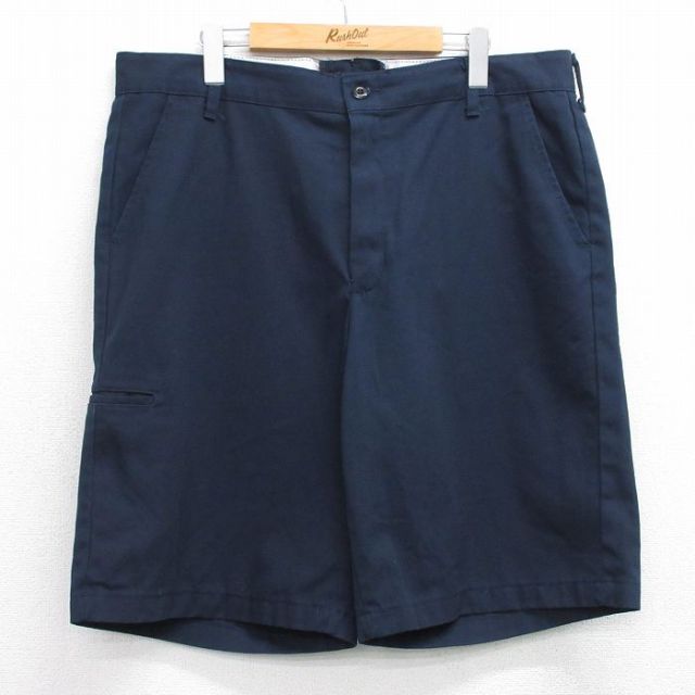 W38★古着 レッドキャップ ショート ワーク パンツ ショーツ メンズ 紺 ネイビー 25aug12 中古 ボトムス 短パン ショーパン