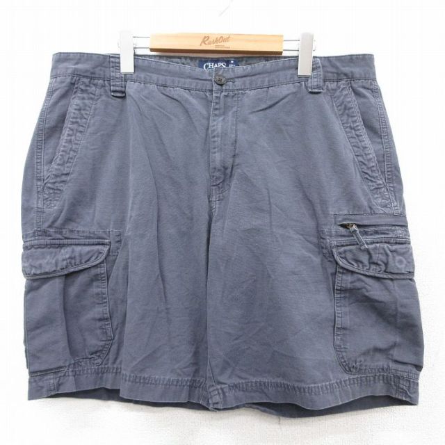 W38★古着 チャップス ショート カーゴ パンツ ショーツ メンズ コットン 濃グレー 25aug21 中古 ボトムス 短パン ショーパン