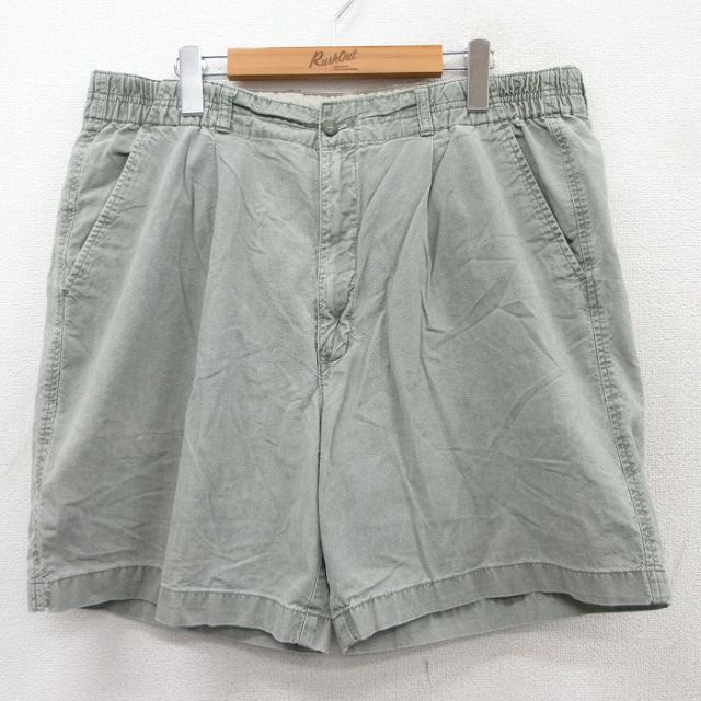 W37★古着 ショート パンツ ショーツ メンズ コットン 緑 グリーン 25aug21 中古 ボトムス 短パン ショーパン ハーフ