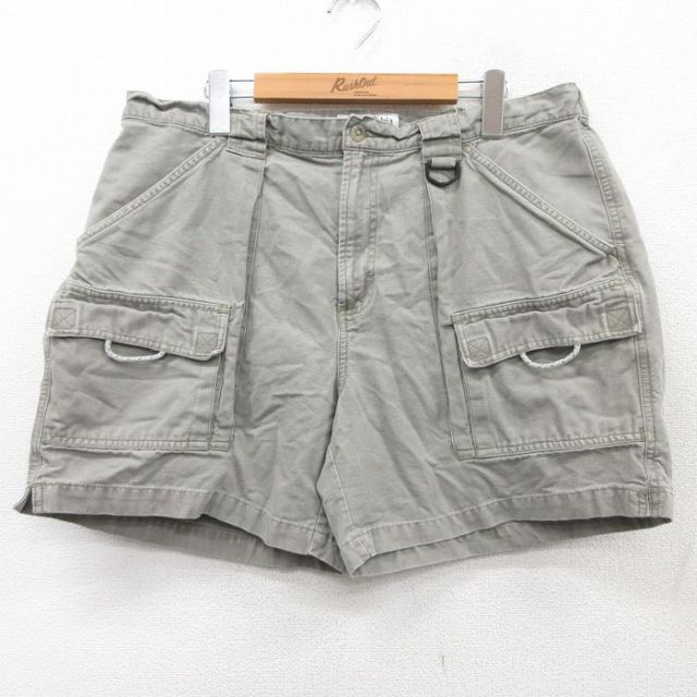 W35★古着 コロンビア COLUMBIA ショート ブッシュ パンツ ショーツ メンズ 00年代 00s PFG ダック地 コットン グレー 【spe】 25aug21 中古 ボトムス 短パン ショーパン