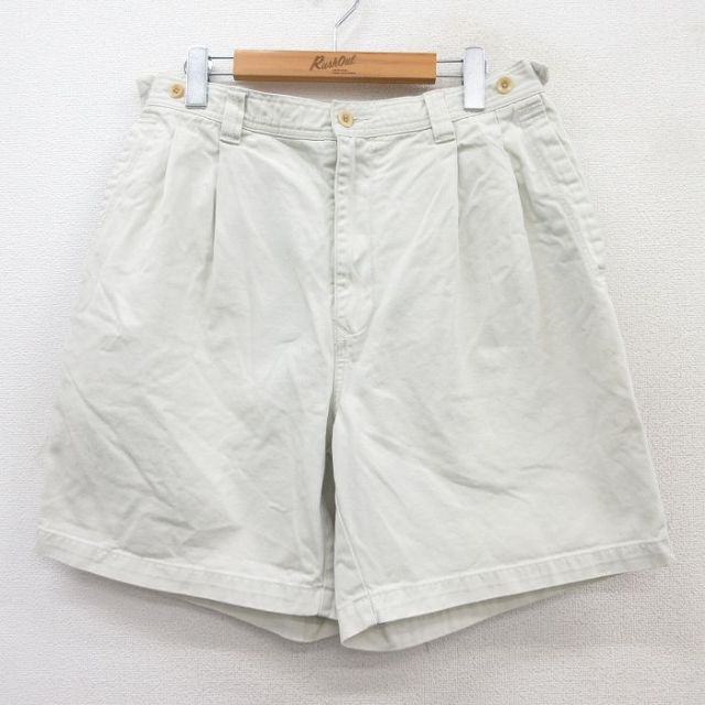 【20%OFF】W30★古着 ショート パンツ ショーツ メンズ コットン 白系 ホワイト 25sep03 中古 ボトムス 短パン ショーパン ハーフ