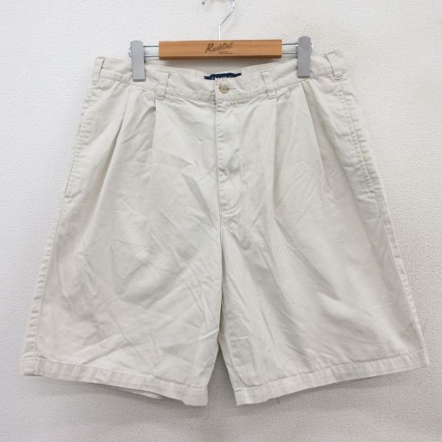 【20%OFF】W33★古着 グランドスラム ショート パンツ ショーツ メンズ コットン 薄ベージュ系 カーキ 25sep03 中古 ボトムス 短パン ショーパン ハーフ