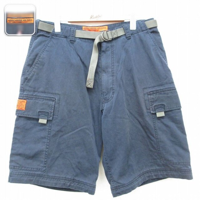 【20%OFF】アバクロンビー ショートカーゴパンツ ネイビー メンズW34相当 | 古着