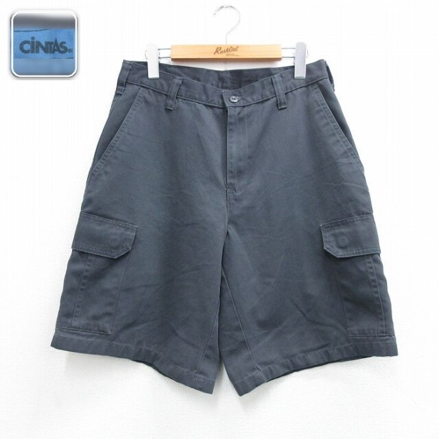CINTAS ショートワークカーゴパンツ グレー 実寸W30 | 古着