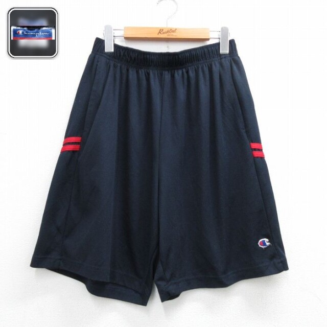 【20%OFF】チャンピオン ショートパンツ ワンポイントロゴ ネイビー メンズW33相当 | 古着