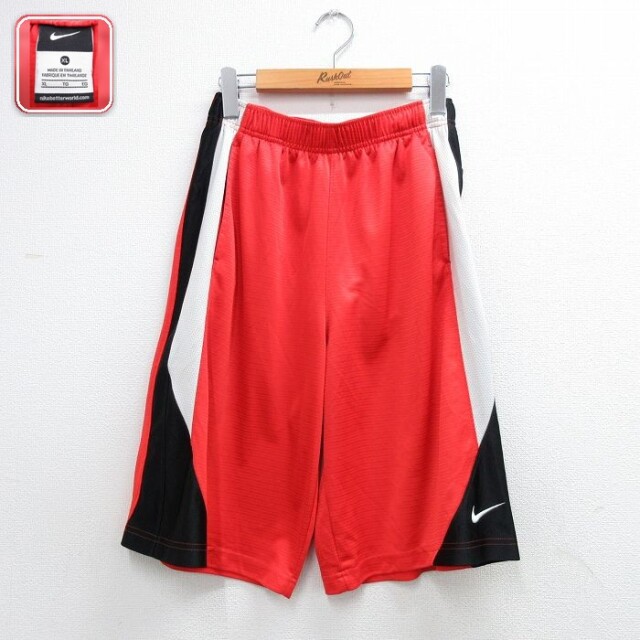 【20%OFF】ナイキ ハーフパンツ ワンポイントロゴ レッド 実寸W33 | 古着