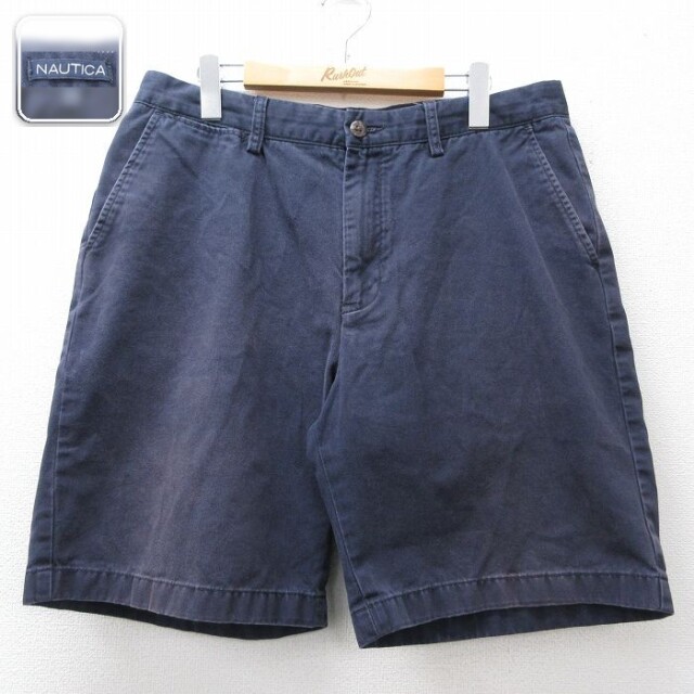 【20%OFF】ノーティカ ショートパンツ ワンポイントロゴ ネイビー 実寸W34 | 古着