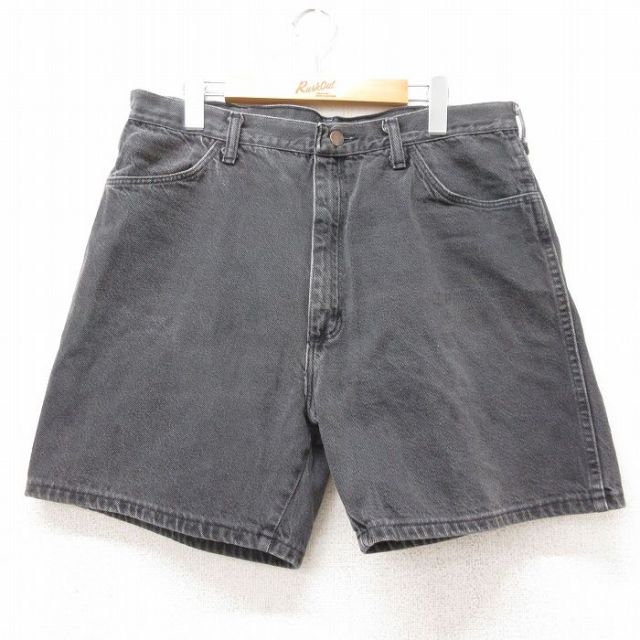 ラスラー 00s ショートデニムパンツ ブラック 実寸W34 | 古着