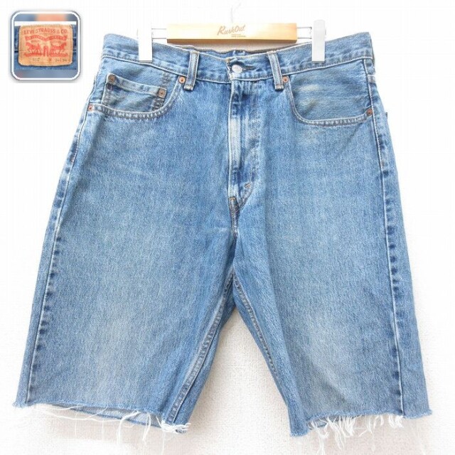 【20%OFF】リーバイス550 ショートパンツ ヒゲ ネイビー 実寸W34 | 古着