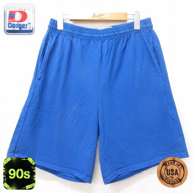 【20%OFF】90s ショートイージーパンツ ブルー 実寸W34 | 古着