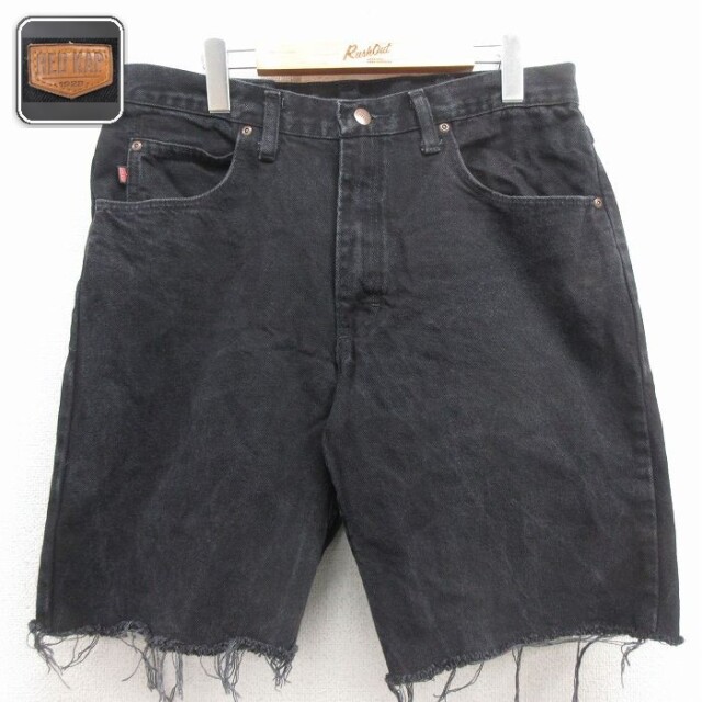 【20%OFF】レッドキャップ ショートパンツ デニム ブラック 実寸W34 | 古着
