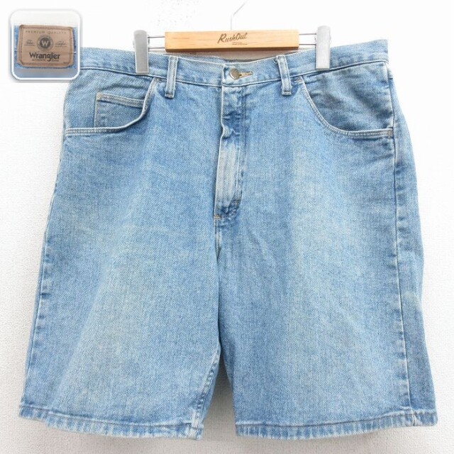 【20%OFF】ラングラー ショートパンツ デニム ライトネイビー 実寸W36 | 古着