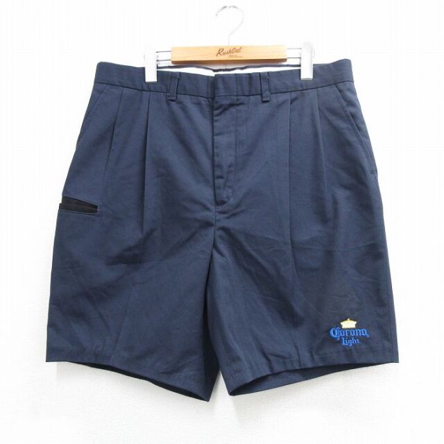 実寸W34 ショートパンツ コロナビール ネイビー | 古着