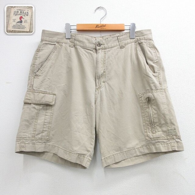 【20%OFF】レッドヘッド ショートパンツ リップストップ ベージュ 実寸W34 | 古着