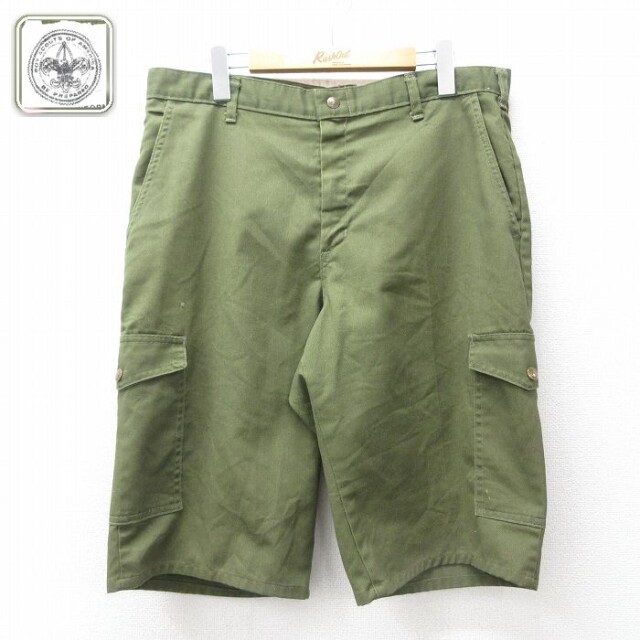 【20%OFF】ショートカーゴパンツ グリーン 実寸W33 | 古着