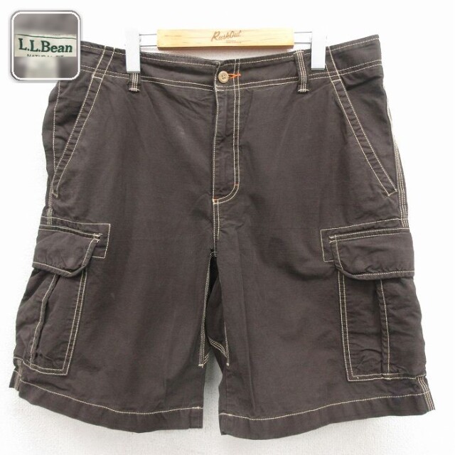 【20%OFF】エルエルビーン ショートカーゴパンツ ブラウン 実寸W35 | 古着