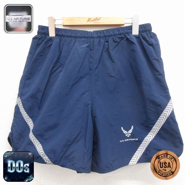 【20%OFF】USエアフォース 00s ショートナイロンパンツ リフレクター ネイビー 実寸W34 | 古着