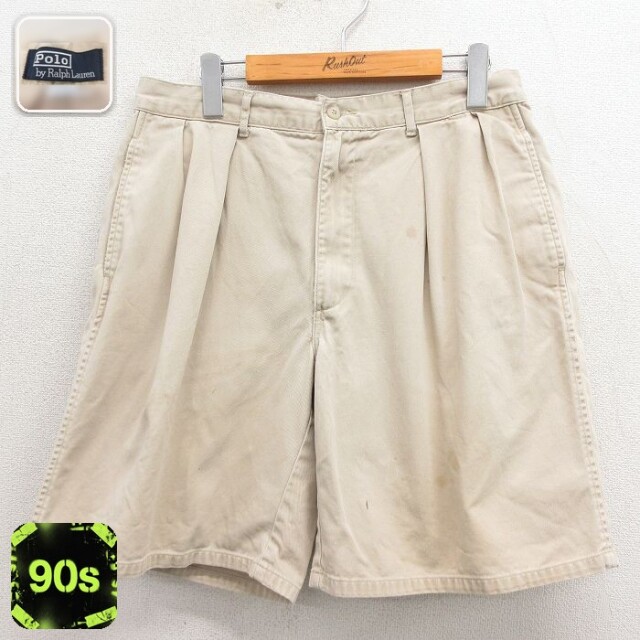 ラルフローレン 90s ショートチノパンツ ベージュ 実寸W31 | 古着