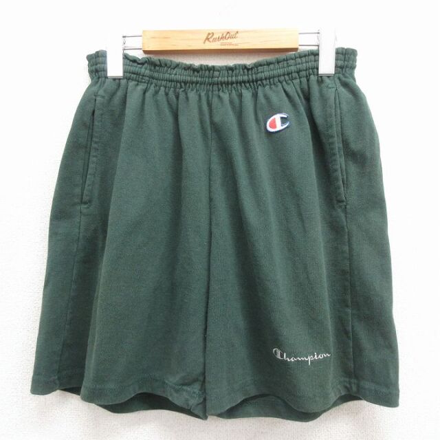 チャンピオン 80s ショートパンツ ワンポイントロゴ グリーン W33 | 古着
