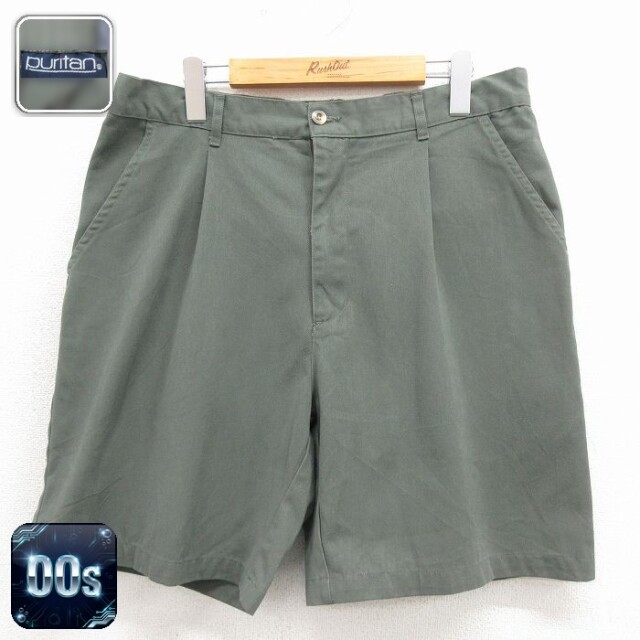 【20%OFF】ピューリタン 00s ショートパンツ 濃グリーン 実寸W34 | 古着