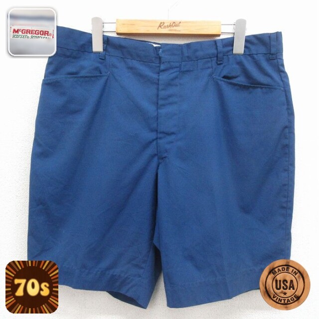 【20%OFF】マックレガー 70s ショートパンツ タロン ネイビー 実寸W35 | 古着