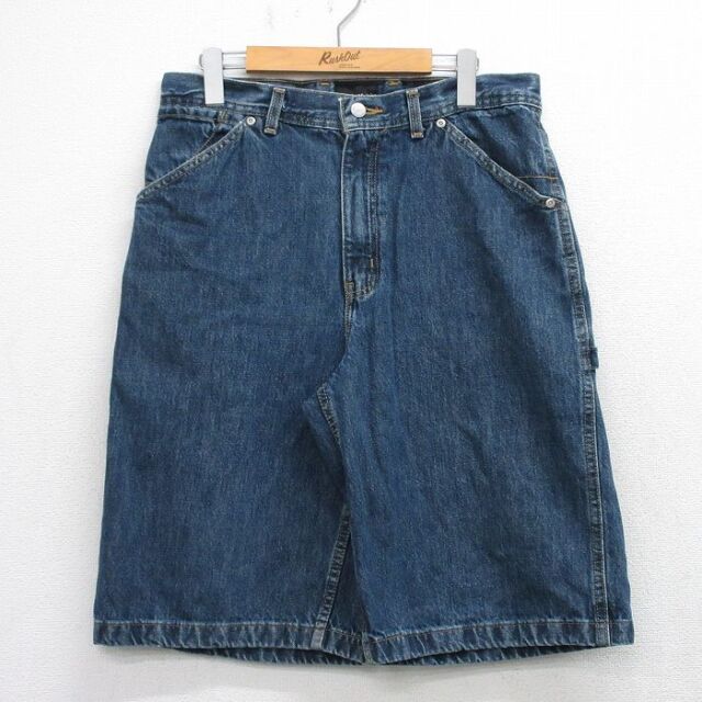 00s ハーフペインターパンツ ネイビー W33 | 古着