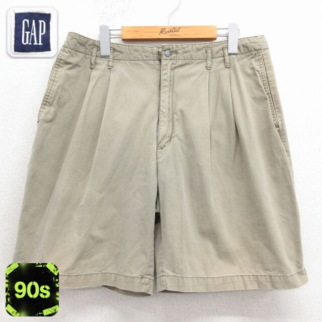 【20%OFF】ギャップ 90s ショートパンツ ベージュ 実寸W33 | 古着