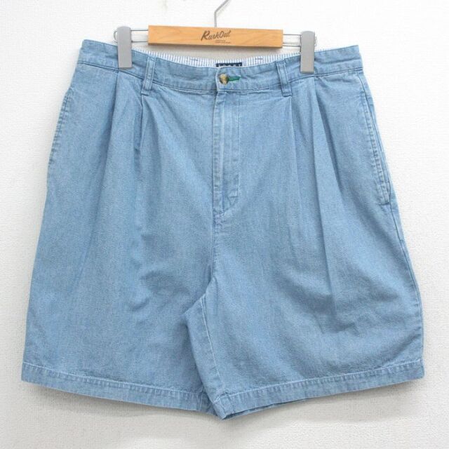 トミーヒルフィガー 90s ショートパンツ ワンポイントロゴ ネイビー 実寸W34 | 古着