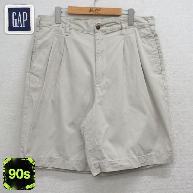 【20%OFF】ギャップ 90s ショートパンツ ベージュ 実寸W36 | 古着