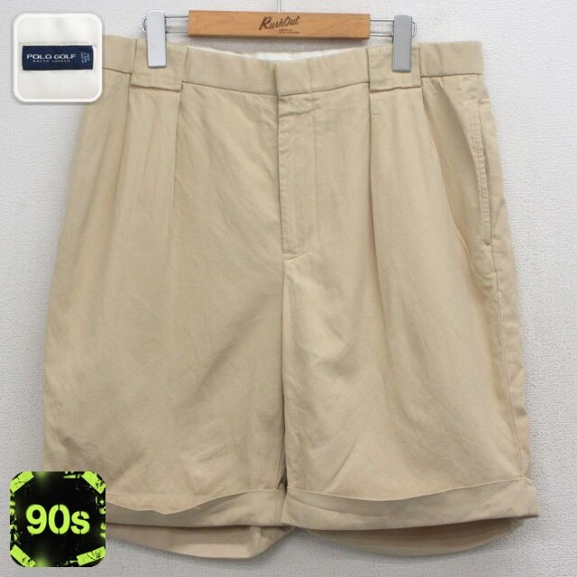 【20%OFF】ラルフローレン 90s ショートパンツ ベージュ 実寸W34 | 古着