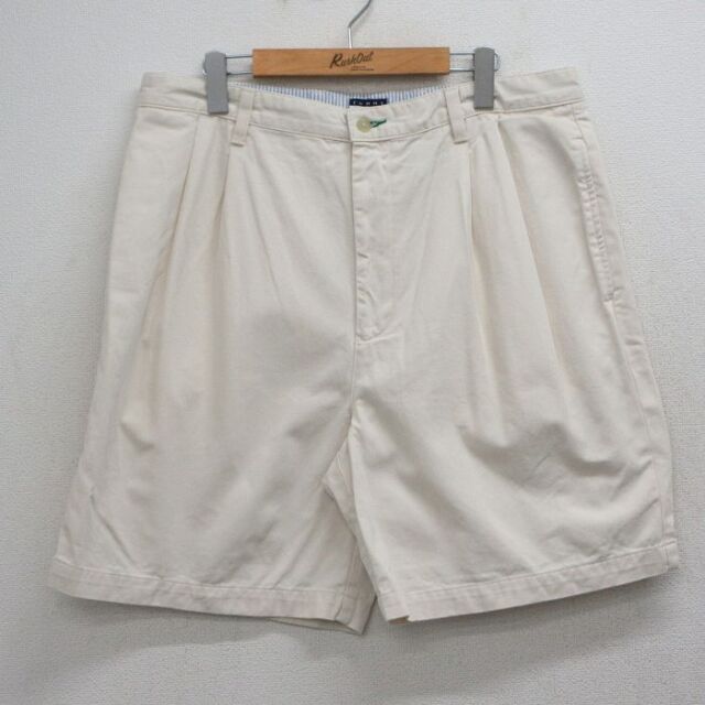 トミーヒルフィガー 90s ショートパンツ ワンポイントロゴ ベージュ 実寸W36 | 古着
