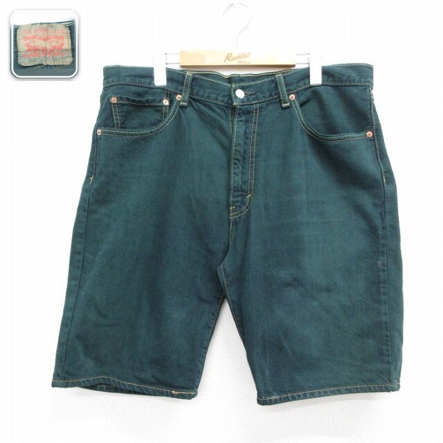 リーバイス505 ショートパンツ グリーン 実寸W37 | 古着