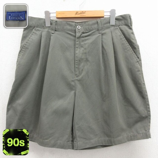 ベーシックエディションズ 90s ショートパンツ グリーン 実寸W36 | 古着